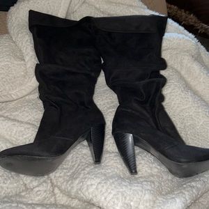 Black knee high boots
